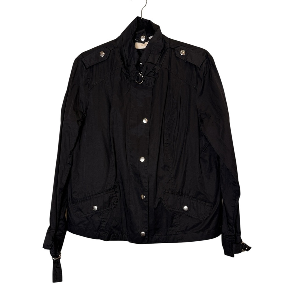 Chico’s Women’s Black 2 in 1 Rain Utility Jacket/Vest Sz M